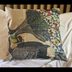 Rainbow Butterfly Retro Record Player Newspaper